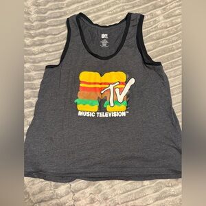 Gray Tank with Colorful Graphic